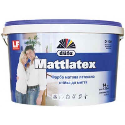 Фарба Dufa Mattlatex D100 білий 10 л 14 кг